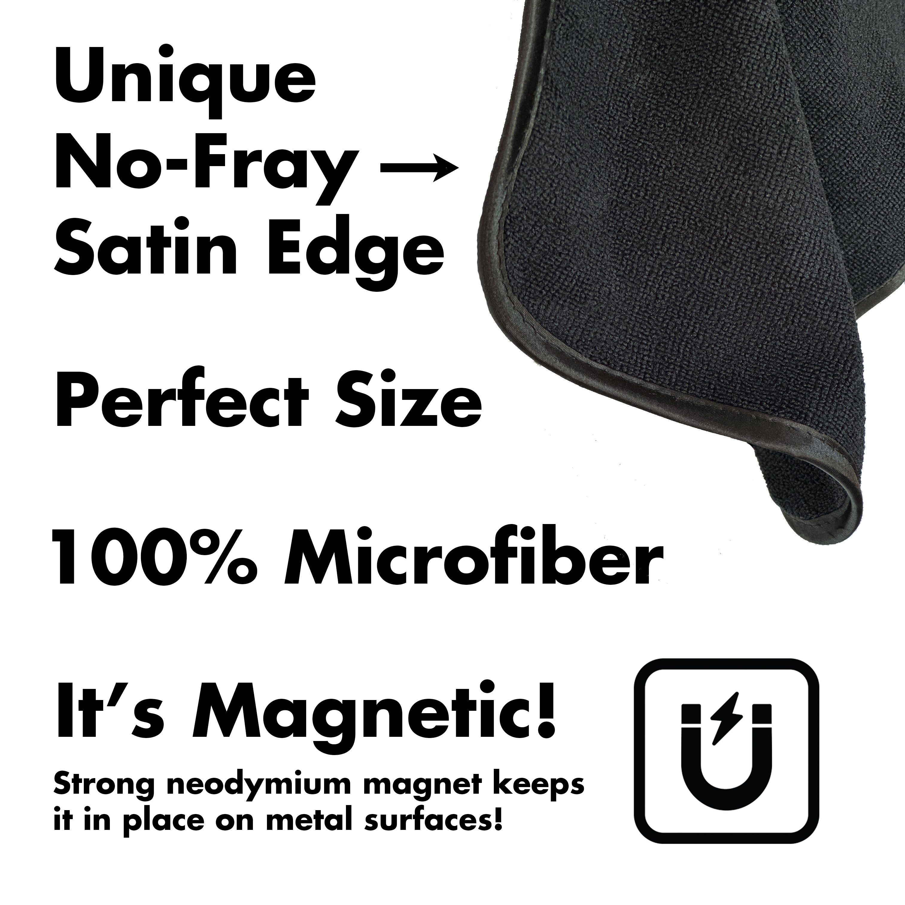 6-Pack Magnetic No-Fray Satin Edge Dry Erase Whiteboard Cleaning Cloths